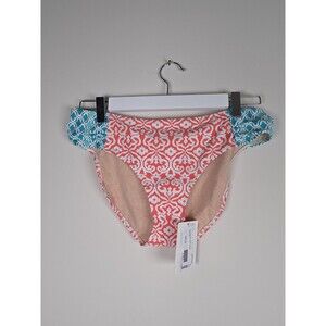 CABANA LIFE Coral Seas Bikini Bottom Size L Blue Broad Spectrum Sun Protection